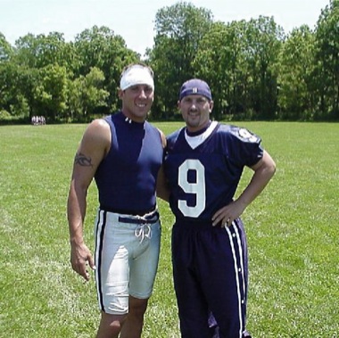 Pat (left) was an avid football player. He is seen here with his brother. (Photo provided)