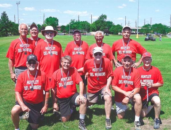 The Huntley Del Webbers. Team players, left to right, front row: Jim Martensen, Ed Fabro, Richard Desmond (Mgr), Terry Hora and Jim Schevers; back row: Wayne Markett, Gus Vaughn, Dave Keys, Don Wickersham, Frank Yacono and Chick Hansen. (Not Pictured: Jim Robinson & Jim Greco) (Photo provided)