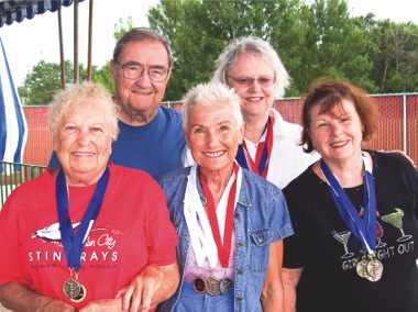 Pictured are the following Stingray Participants: Front Row Left to Right: Joanie Souchek, Joanie Koplos, Lisa Yost; Back Row Left to Right: Joe Loughlin, Rhea Thomas. (Photo provided)