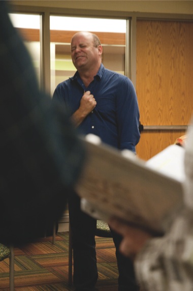 Director Rob Kaye rehearses a scene with cast members. (Photo by Chris LaPelusa/Sun Day)