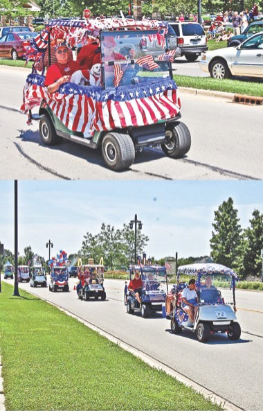 Golf carts participating in previous parades drive down the street. (Photos provided)