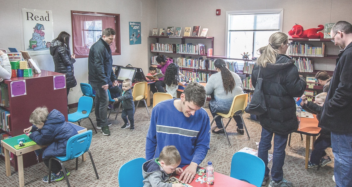 Featured here is the current children’s area in the library, which only has an occupancy limit of 12. (Photo by Tony Pratt/Sun Day)