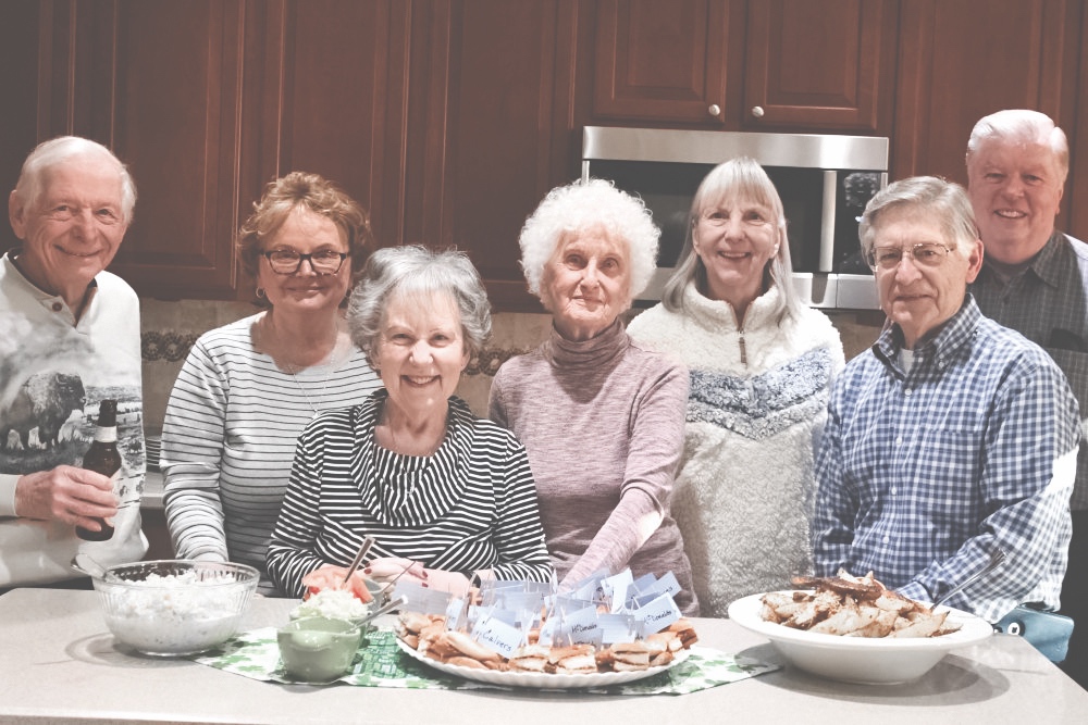 Chicken Sandwich Tasting team (L to R) Larry Newbanks, Chris Wojtas, Donna Newbanks, Helen Banas, Shirley Plocinski, Larry Wojtas, Bill Plocinski. (Photo by Christine Such/Sun Day)