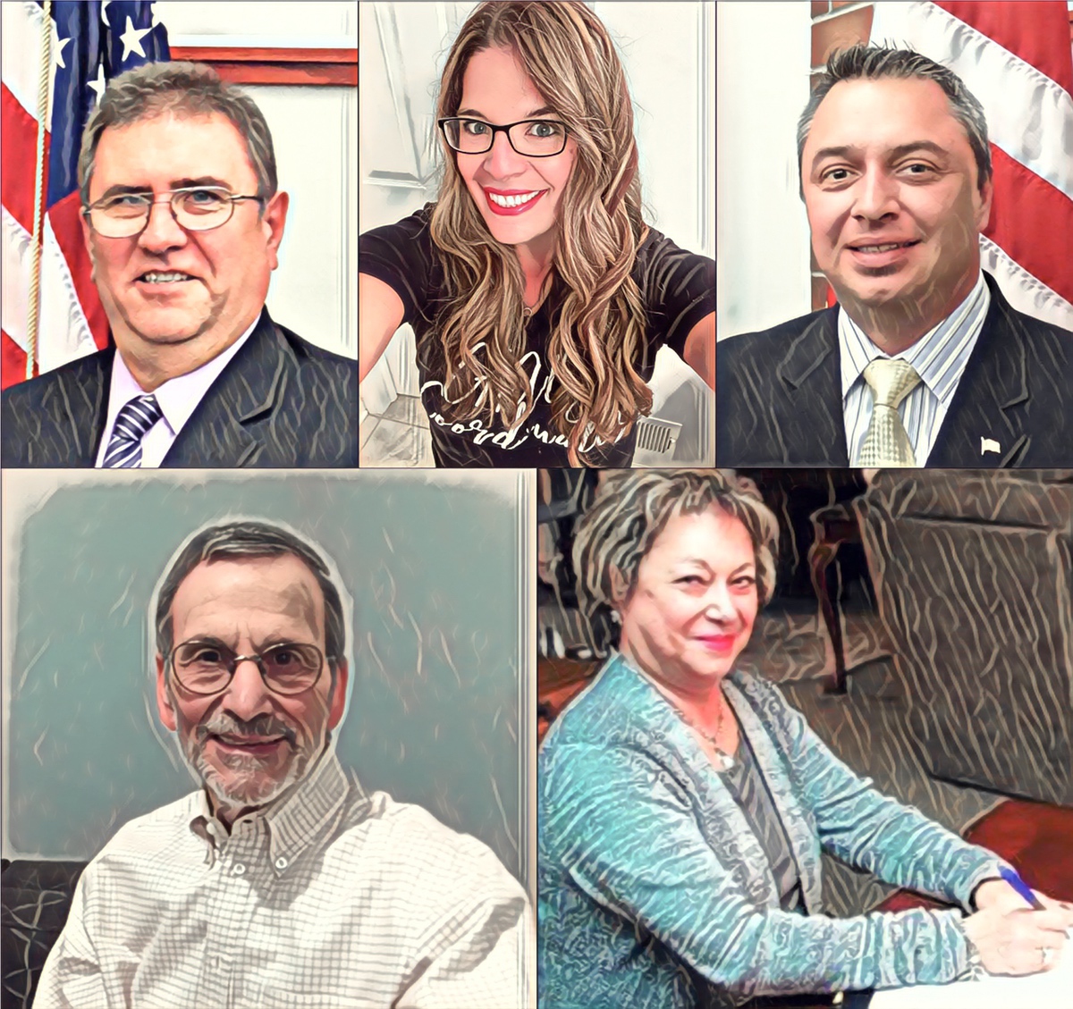 (Top, L-R) JR Westberg, Mary Holzkopf, John Piwko. (Bottom L-R) Burt Natkins, Ronda Goldman. (Photo Illustration by Chris LaPelusa/Sun Day)