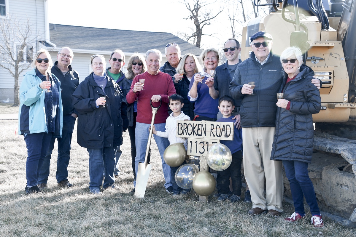 Family and Friends celebrate Barndominium ground breaking. (Photo by Christine Such/My Sun Day News)