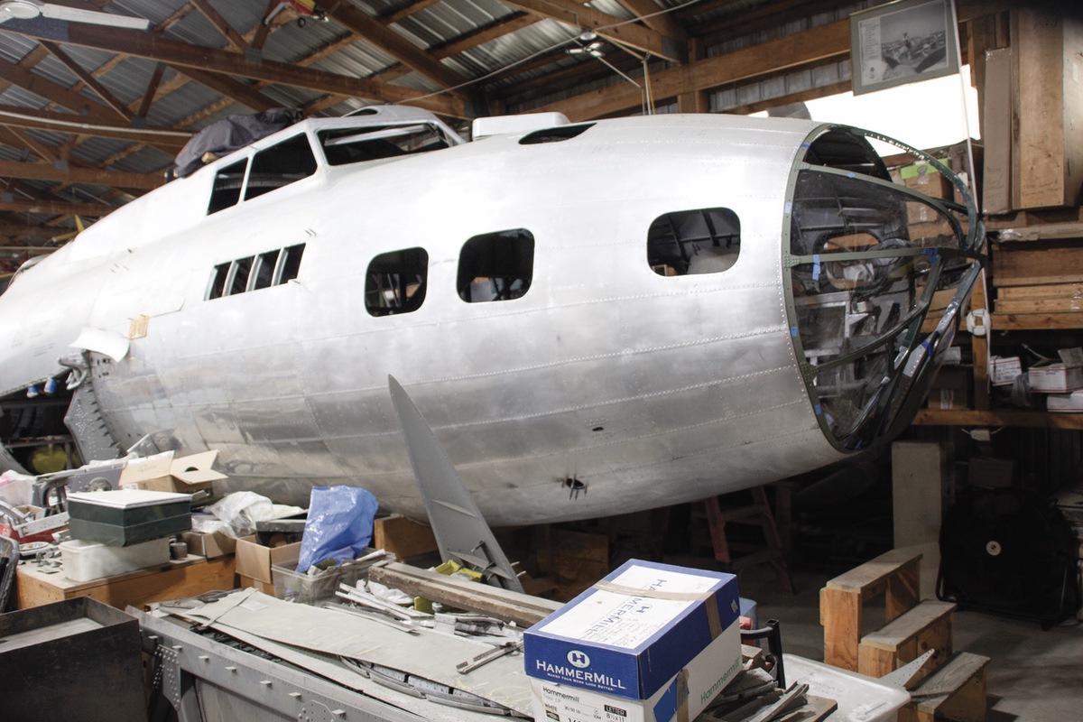 Named Desert Rat, this B-17E bomber was built in 1942 for bombing runs but was soon converted to a cargo carrier. After the war, it was sold for scrap. Since 1984, Desert Rat’s owner Mike Kellner has been working to restore this piece of aviation history. (Photos by Tony Pratt/My Sun Day News)