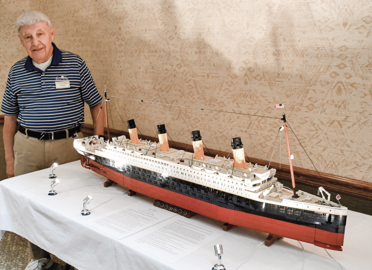 Peter Mazoni with his favorite LEGO set to date, the Titanic. (Photos by Christine Such/My Sun Day News)