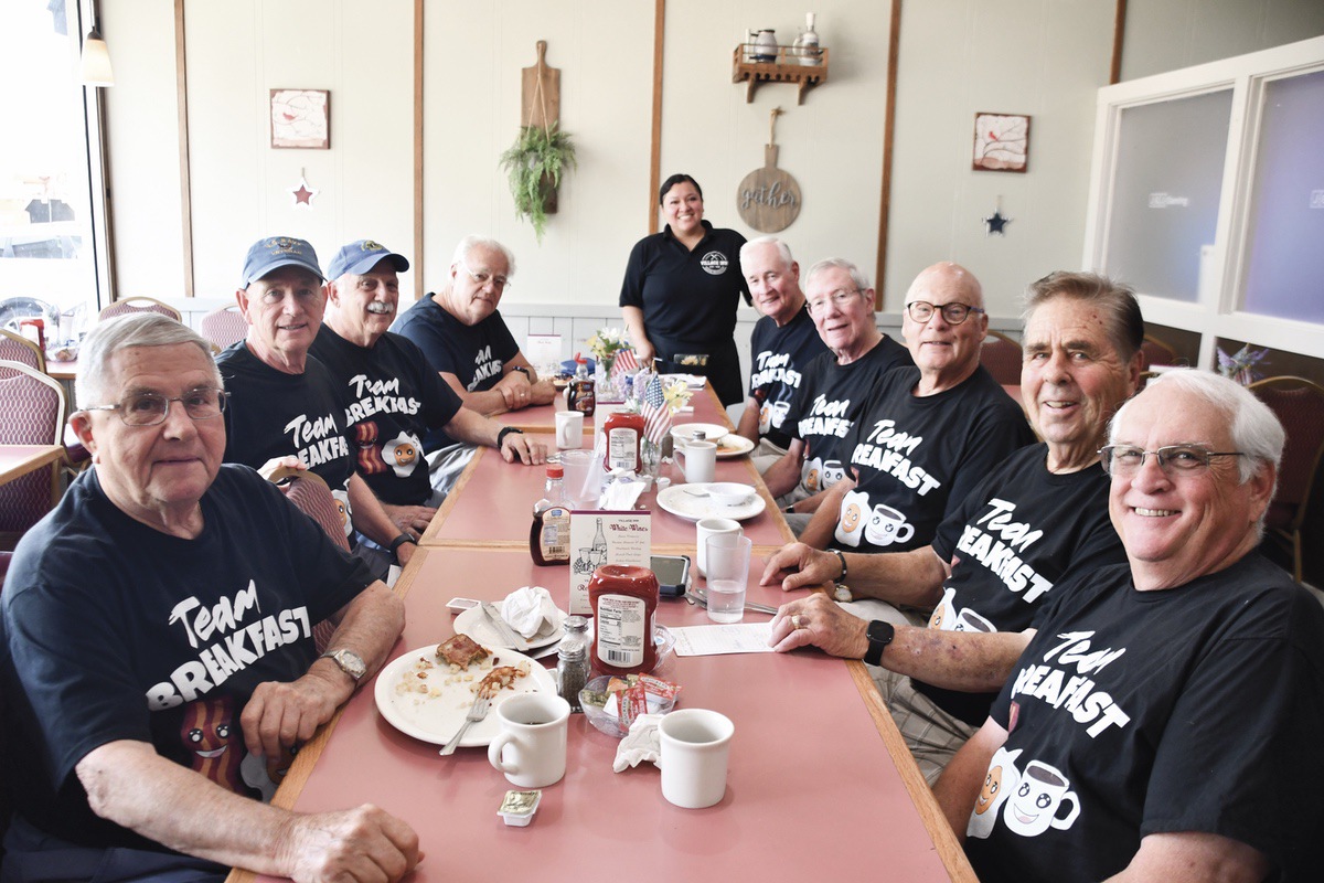 The ROMEOs enjoying a breakfast at the Village Inn in downtown Huntley. (Photos by Christine Such/My Sun Day News)