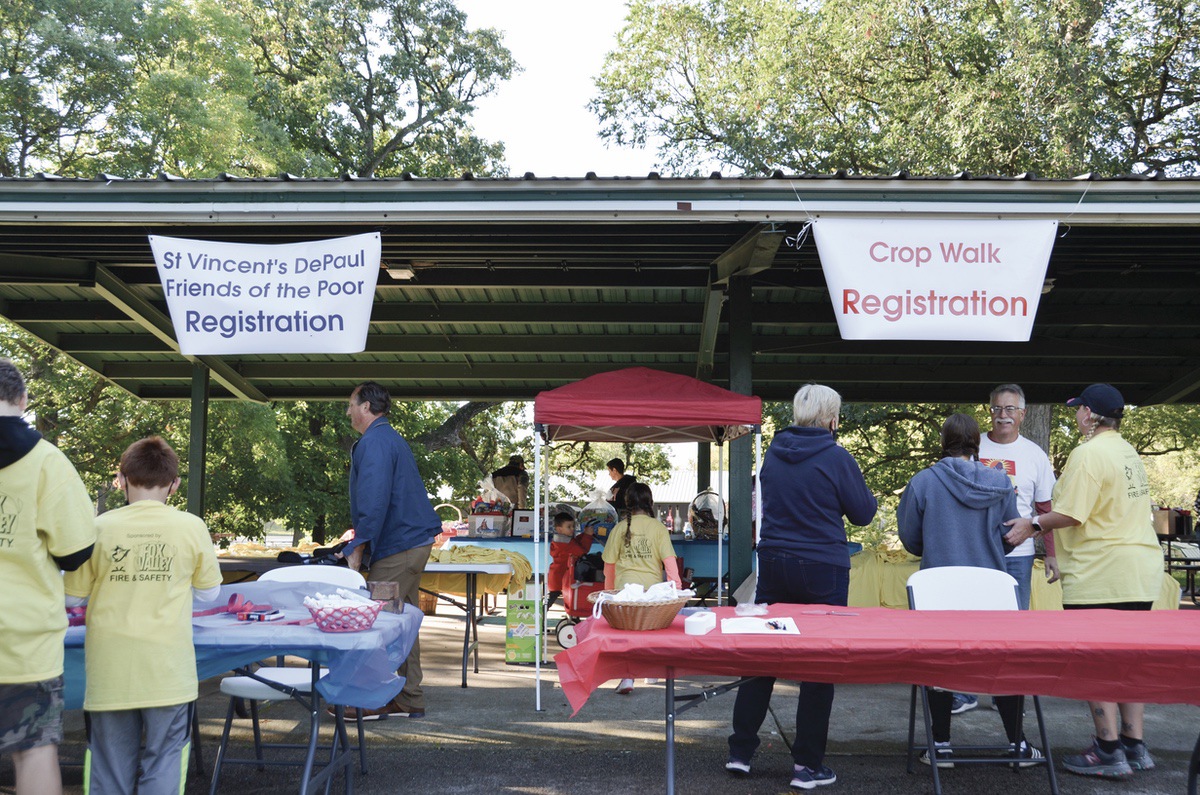 The “Friends of the Poor” walk is hosted through St. Vincent DePaul. Sun City resident Kay Nelson (not pictured) organized Hampshire’s St. Charles Borromeo Church’s efforts by combining their walk with other area church’s CROP walk.