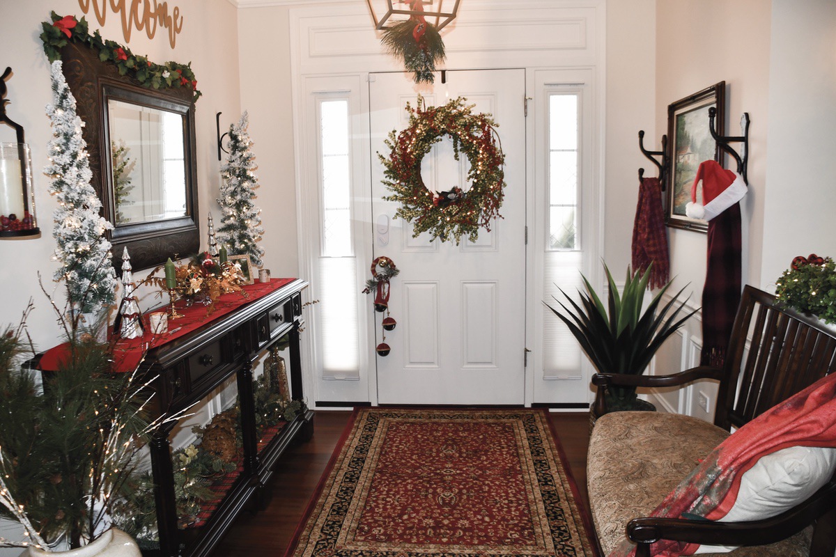 Vedder’s seasonally decorated entryway.