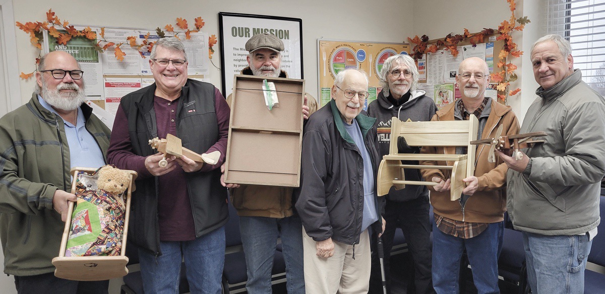 This year’s “Santa Elves” Woodchucks (L to R): Mike Nicholson, Dave Botica, Tony Pratt, Al La Palusa, John Haglund, Tom Rout, and Mike Shortridge. (Photo provided)