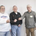 The Chi-Town Sports Trivia Group meets the first Friday each month at Huntley Area Public Library. Winners at the Jan. 3 gathering were, from left: Tom Rudis, John Hudal and Jim Sverty. (Photo by Steve Peterson/My Huntley News)